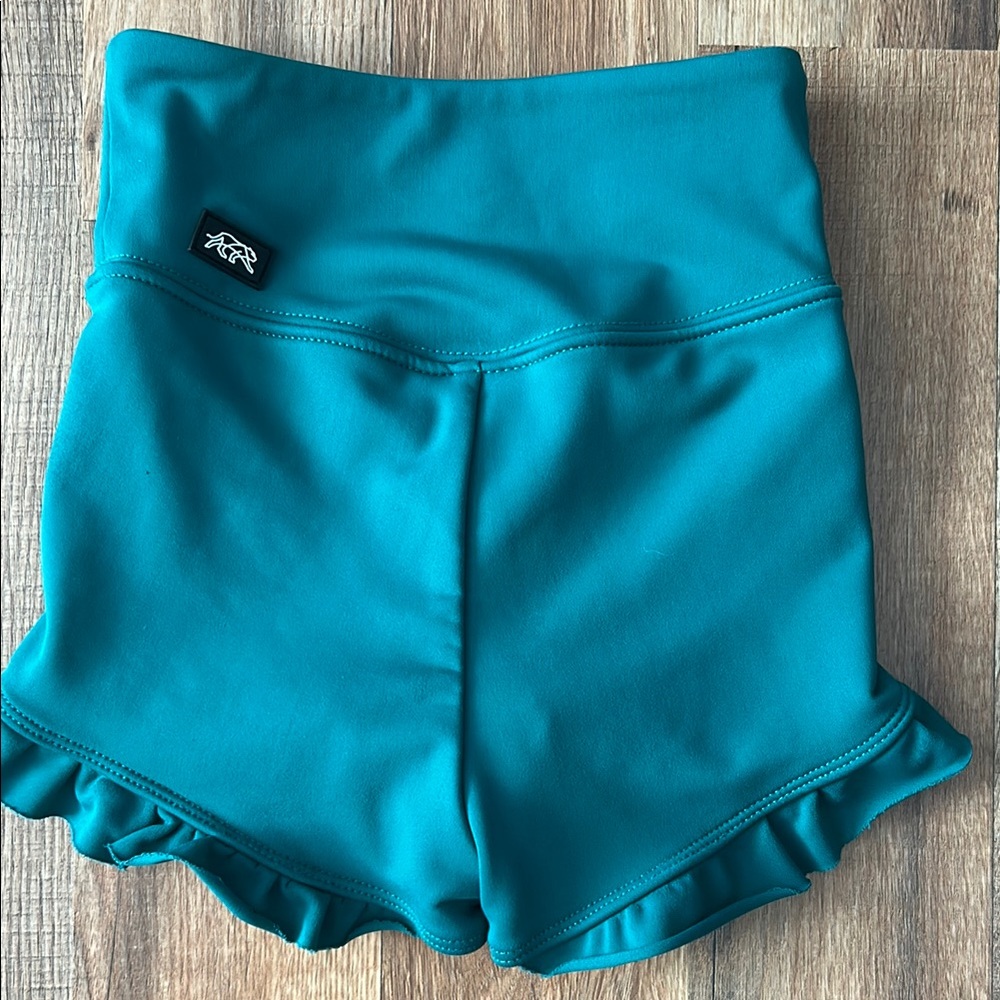 Tiger Friday Green Ruffle hem Dance Shorts